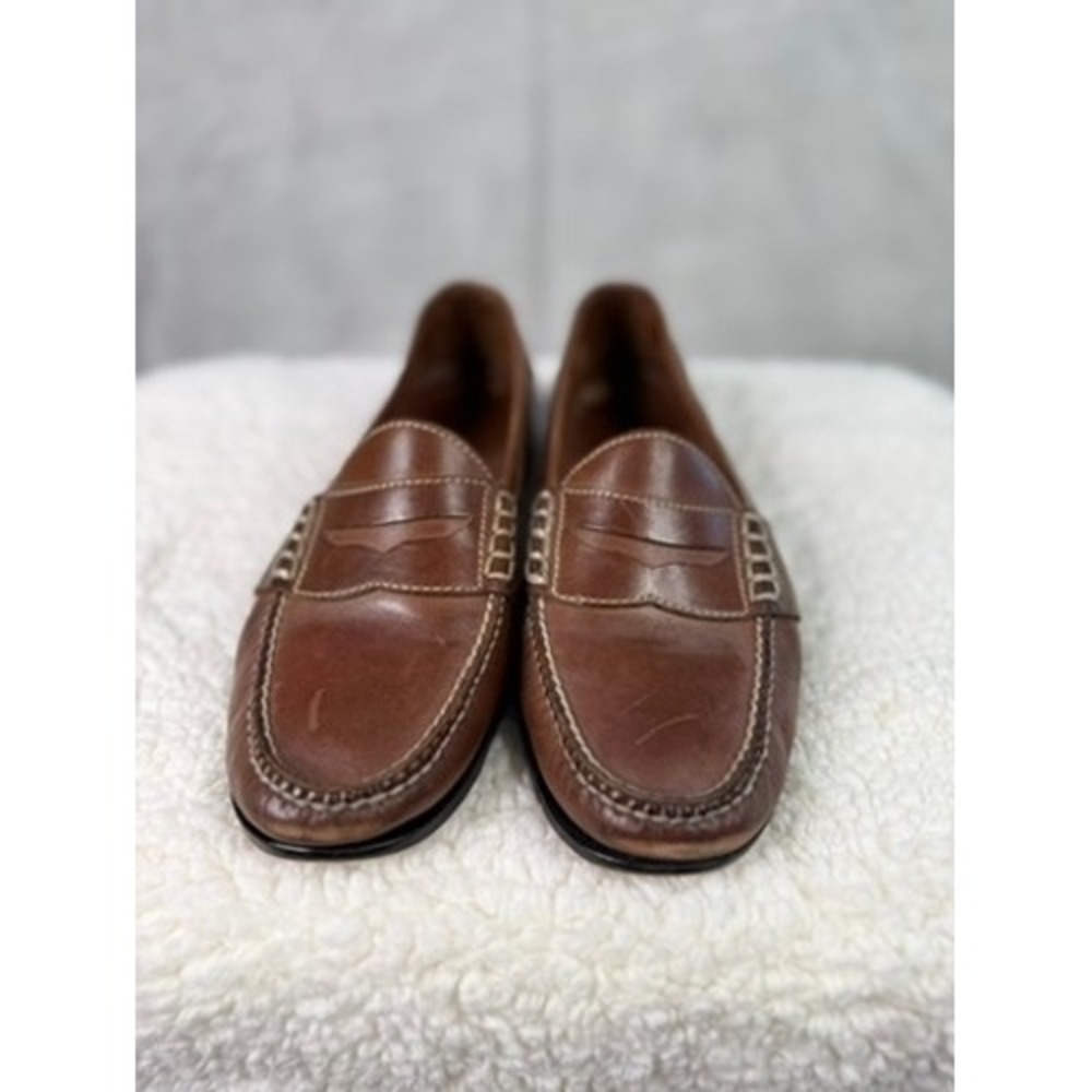 Cole Haan Mens 10 D Brown Leather Penny Loafers Classic Slip On Shoes